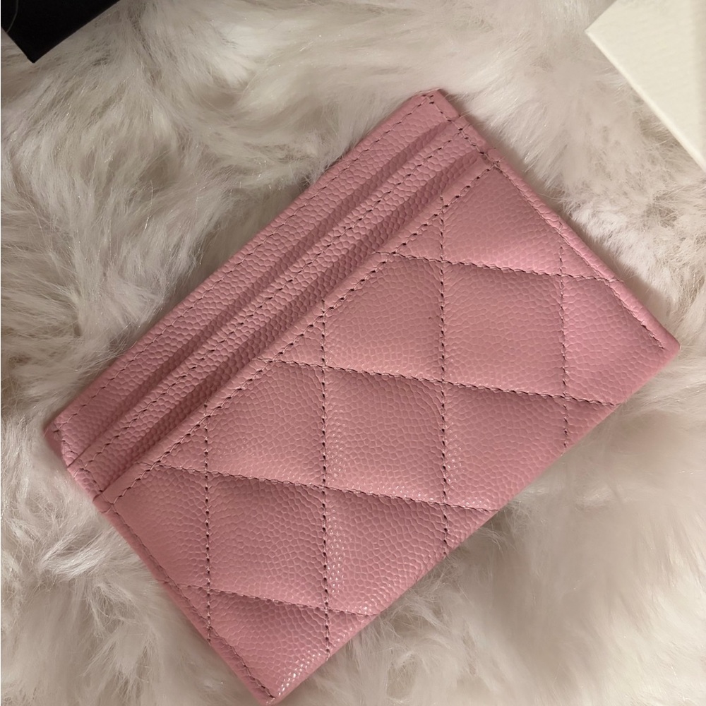 Chanel Pink Quilted Card Holder with Gold Logo - Picture 4 of 10